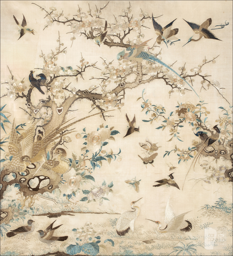 清粤绣百鸟争春挂屏 - 图1